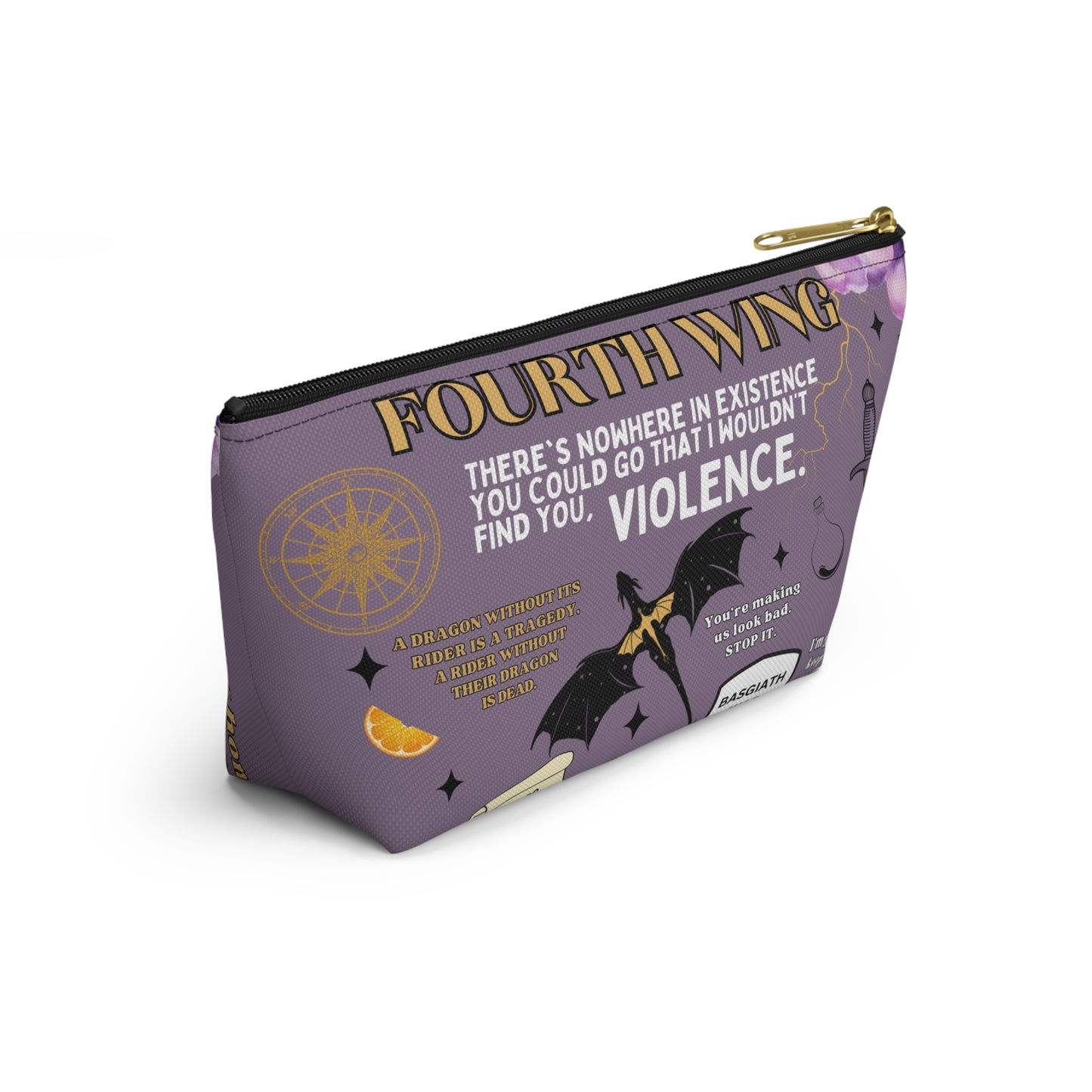 Fourth Wing Cosmetic Bag | Basgiath War College Inspired Bookish Pouch