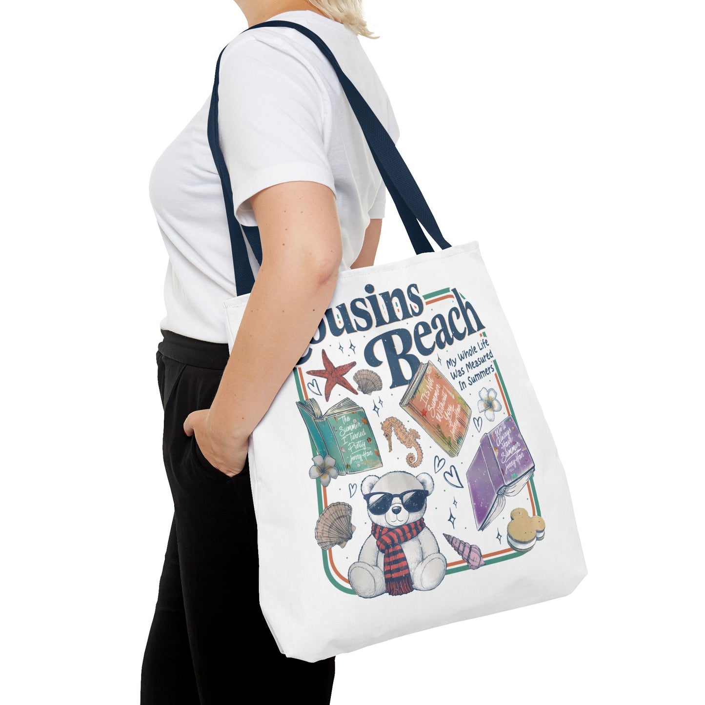 The Summer I Turned Pretty Cousins Beach Tote Bag | Junior Mint Teddy Bear | Bookish Summer Romance Tote
