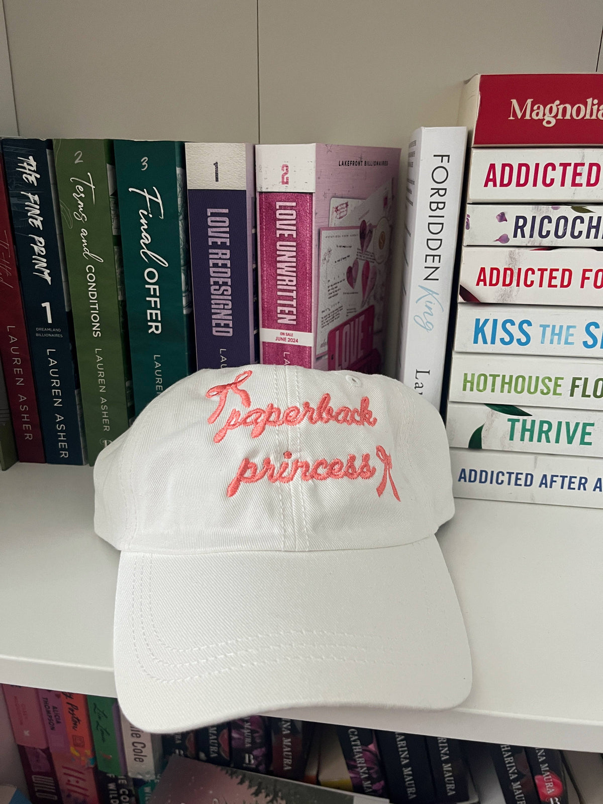 Paperback Princess white embroidered dad hat