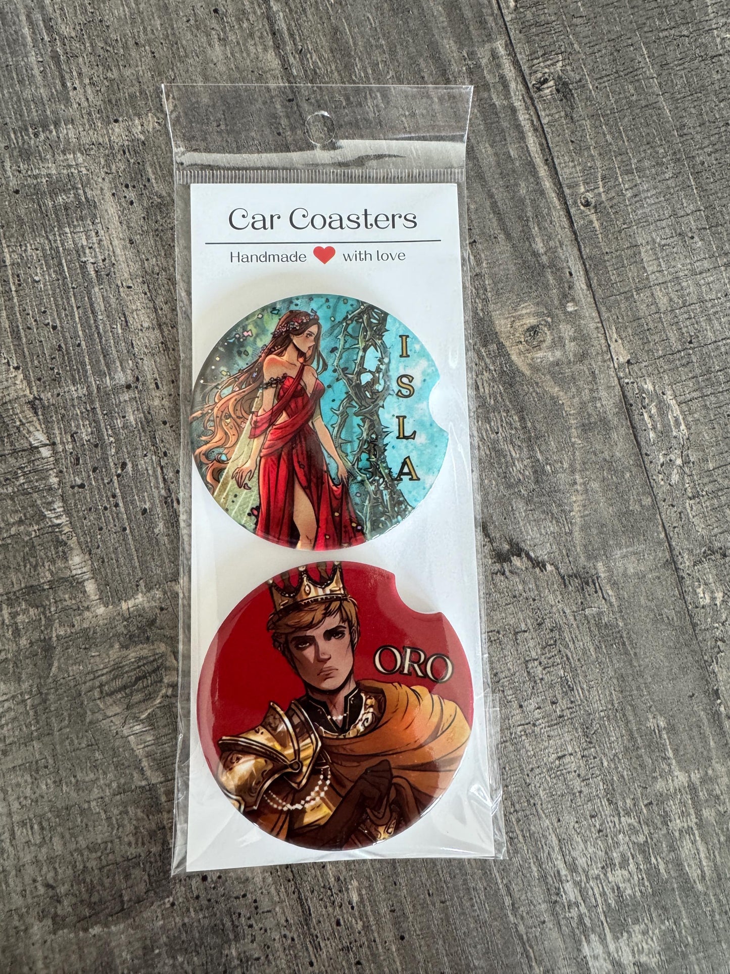 Lightlark Character Car Coasters | Isla, Grim, Oro Art | Bookish Gift for Fantasy Fans