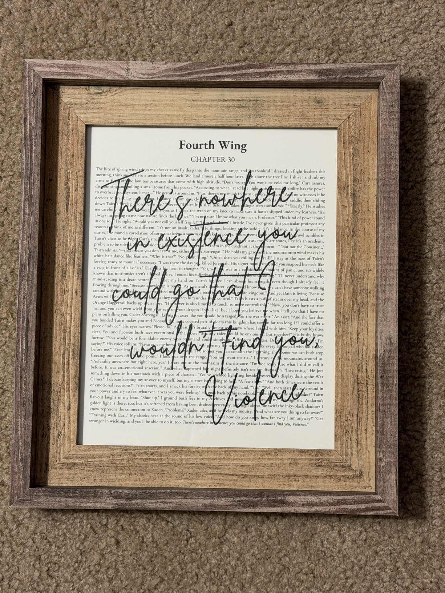 Bookish Frame | Fourth Wing Inspired Shelf Frame | "There's nowhere in existance" Quote Decor