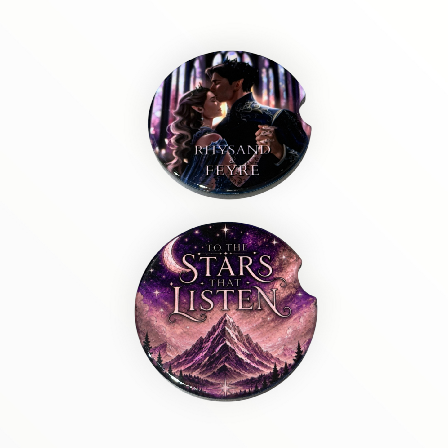 ACOTAR-Inspired Rhysand & Feyre Car Coaster Set