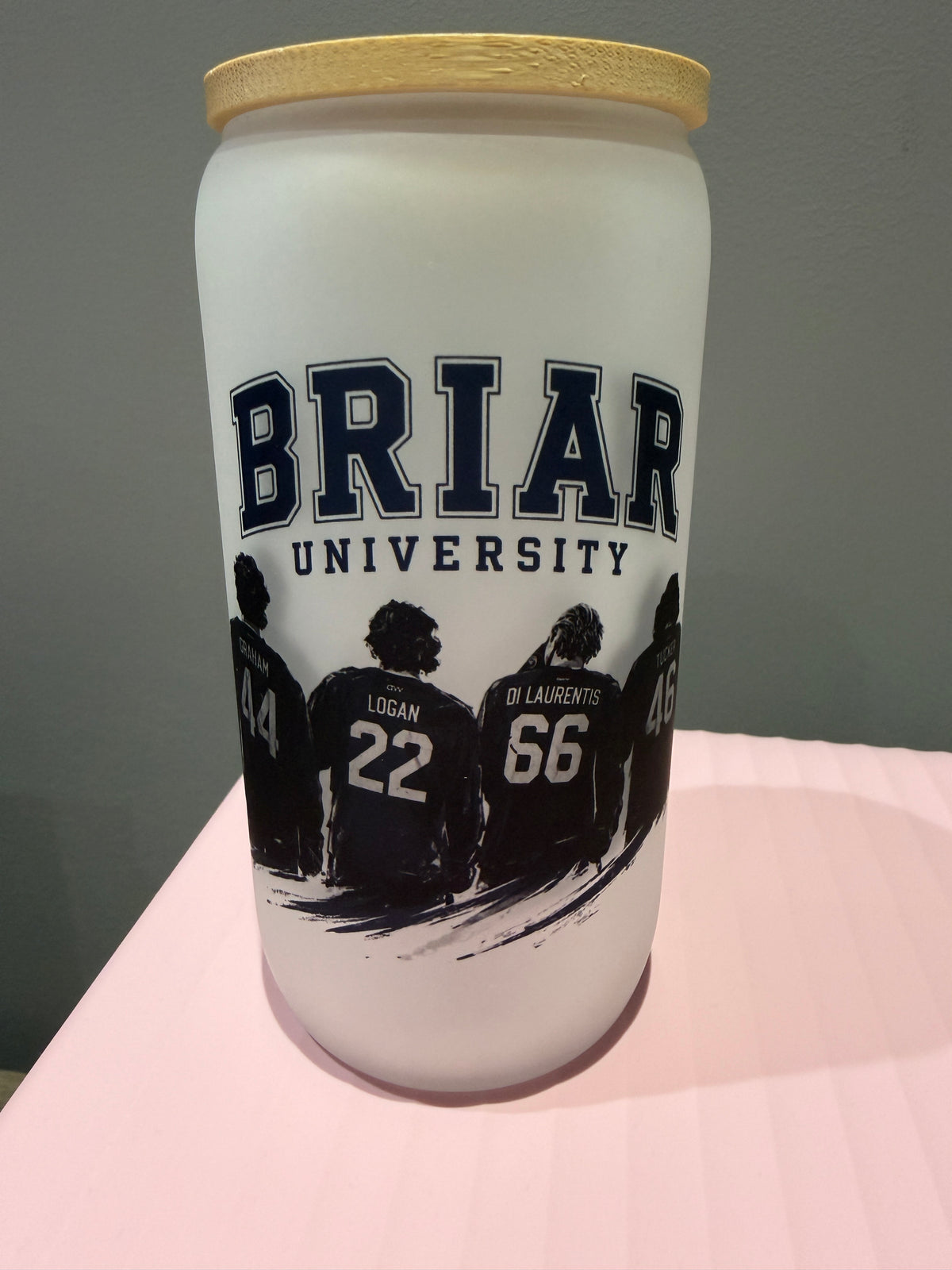 Off Campus Briar U hockey romance glass tumbler