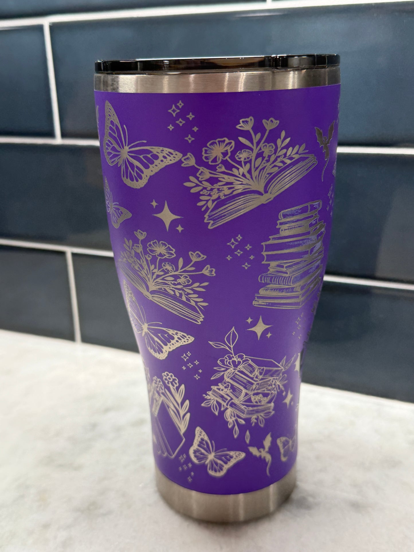 Books & Butterflies 30oz Engraved Tumbler