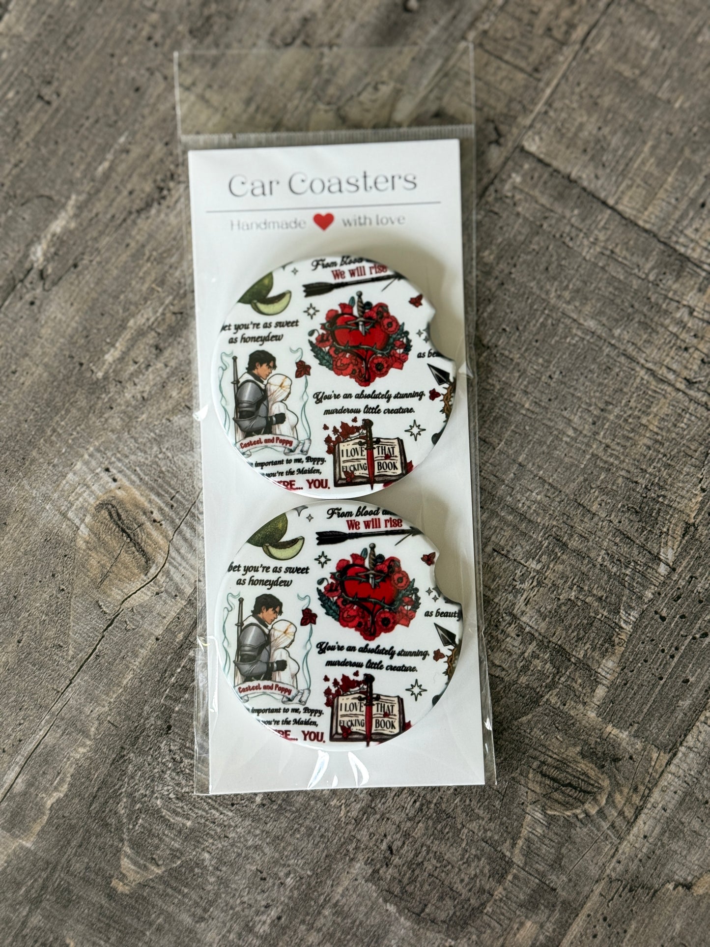 Blood and Ash Inspired Car Coasters