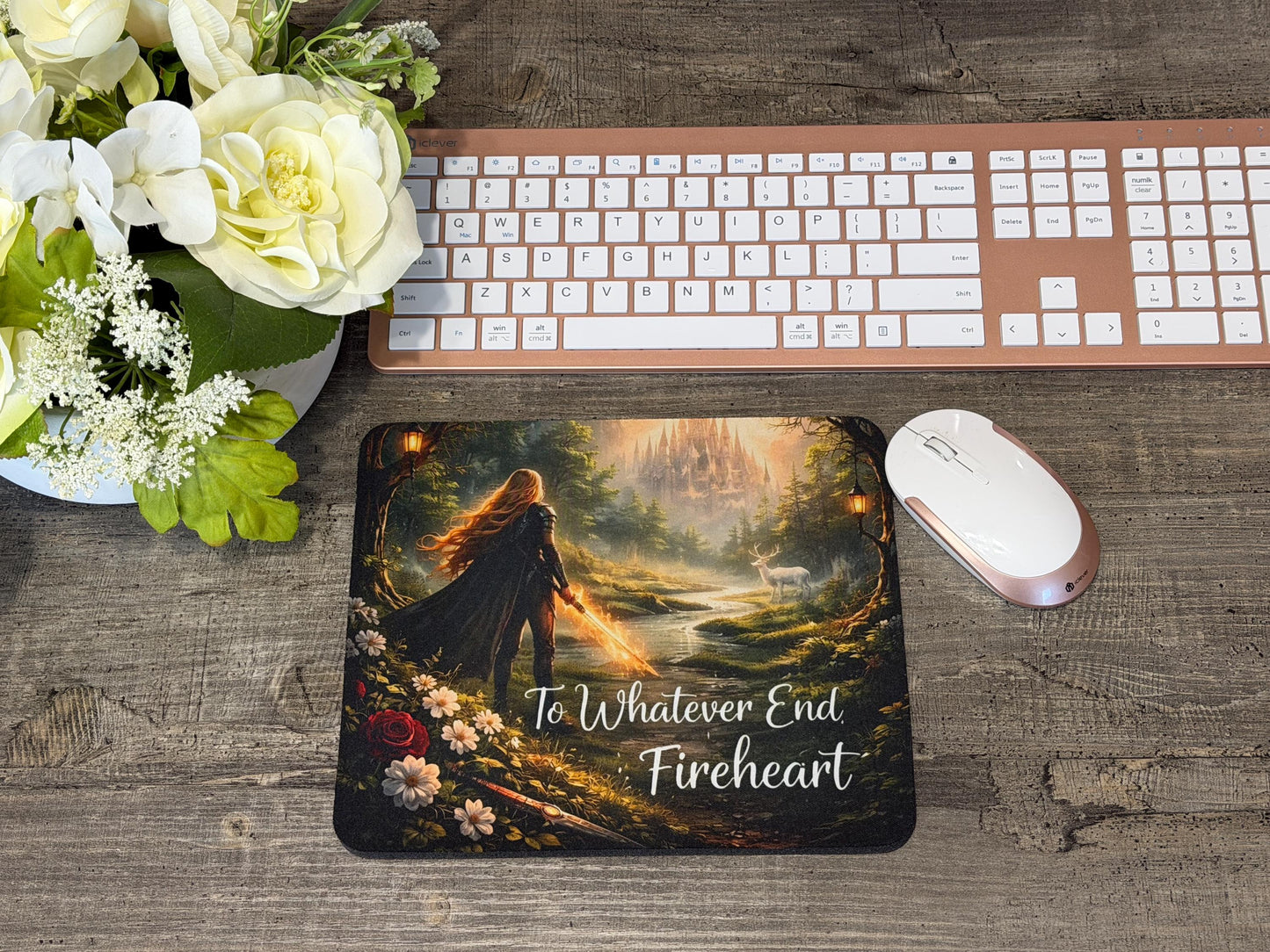 To Whatever End Fireheart Mouse Pad | Throne of Glass Inspired Fantasy Desk Decor | Bookish Gift for Readers