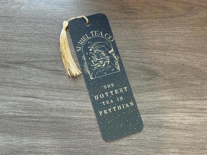 Suriel Tea Co Bookmark – The Hottest Tea in Prythian – ACOTAR Inspired Gold Foil Bookmark with Tassel