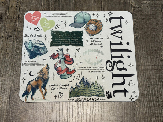 Twilight Saga Mouse Pad – Team Edward & Jacob Design with Iconic Quotes