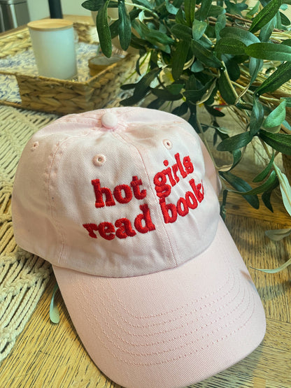 Hot Girls Read Light Pink Dad Hat