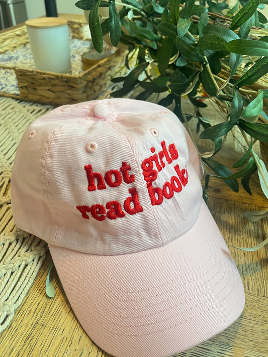 Hot Girls Read Light Pink Dad Hat