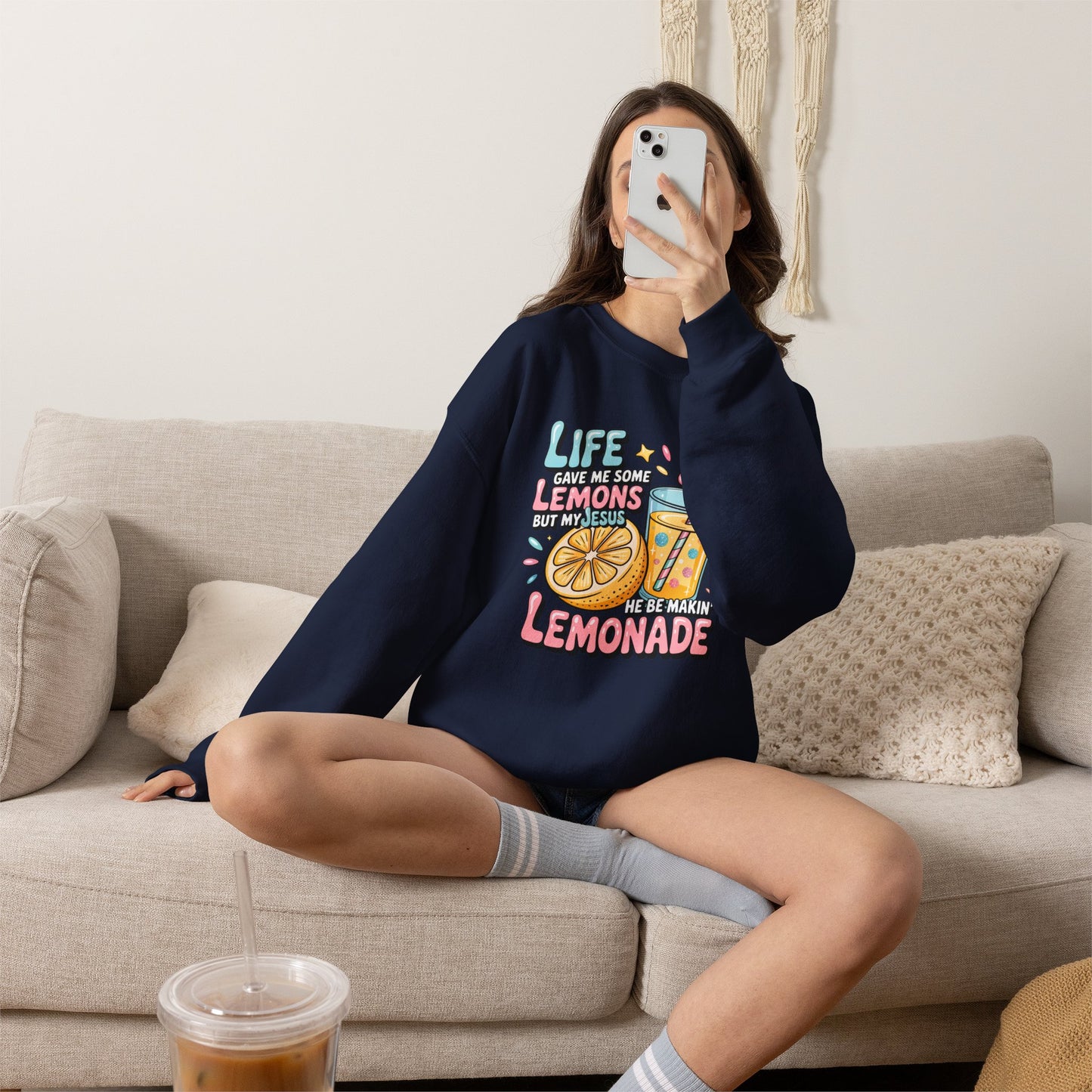 Life Gave Me Lemons But My Jesus He Be Makin' Lemonade Sweatshirt | Christian Sweatshirt | Forrest Frank Inspired Crewneck | Faith Graphic Pullover | Cute Christian Gift