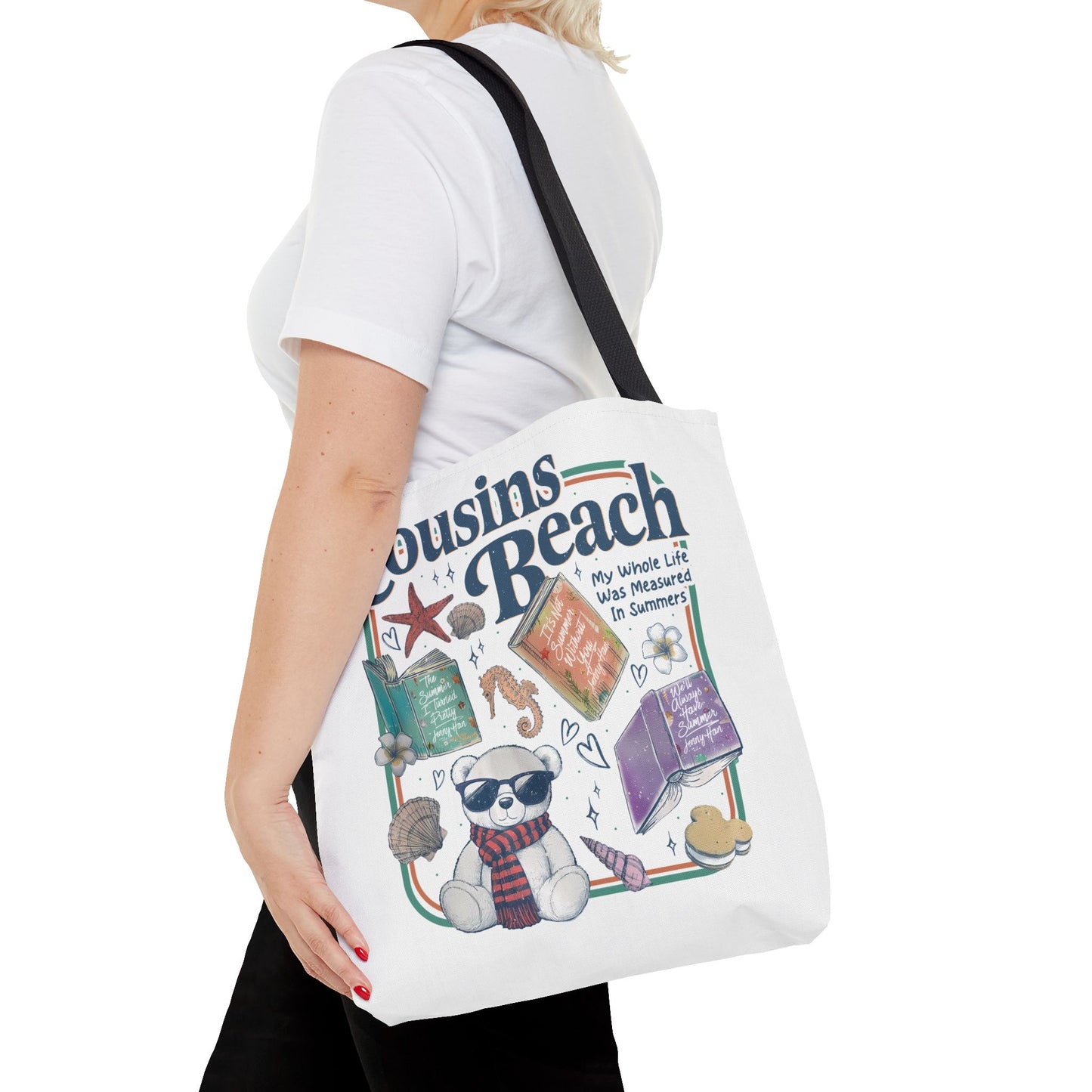 The Summer I Turned Pretty Cousins Beach Tote Bag | Junior Mint Teddy Bear | Bookish Summer Romance Tote