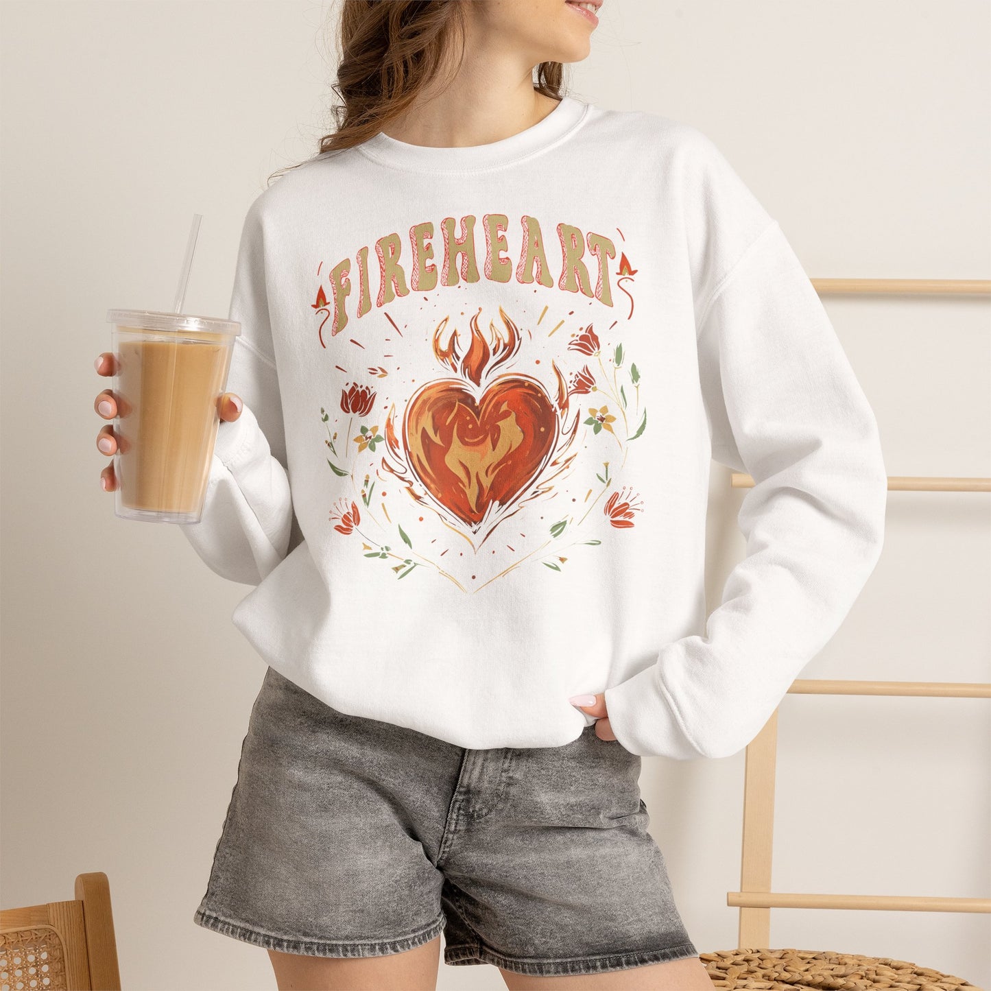 Fireheart Sweatshirt | Throne of Glass Inspired Crewneck | Fantasy Bookish Gift | Romantasy Reader Sweatshirt
