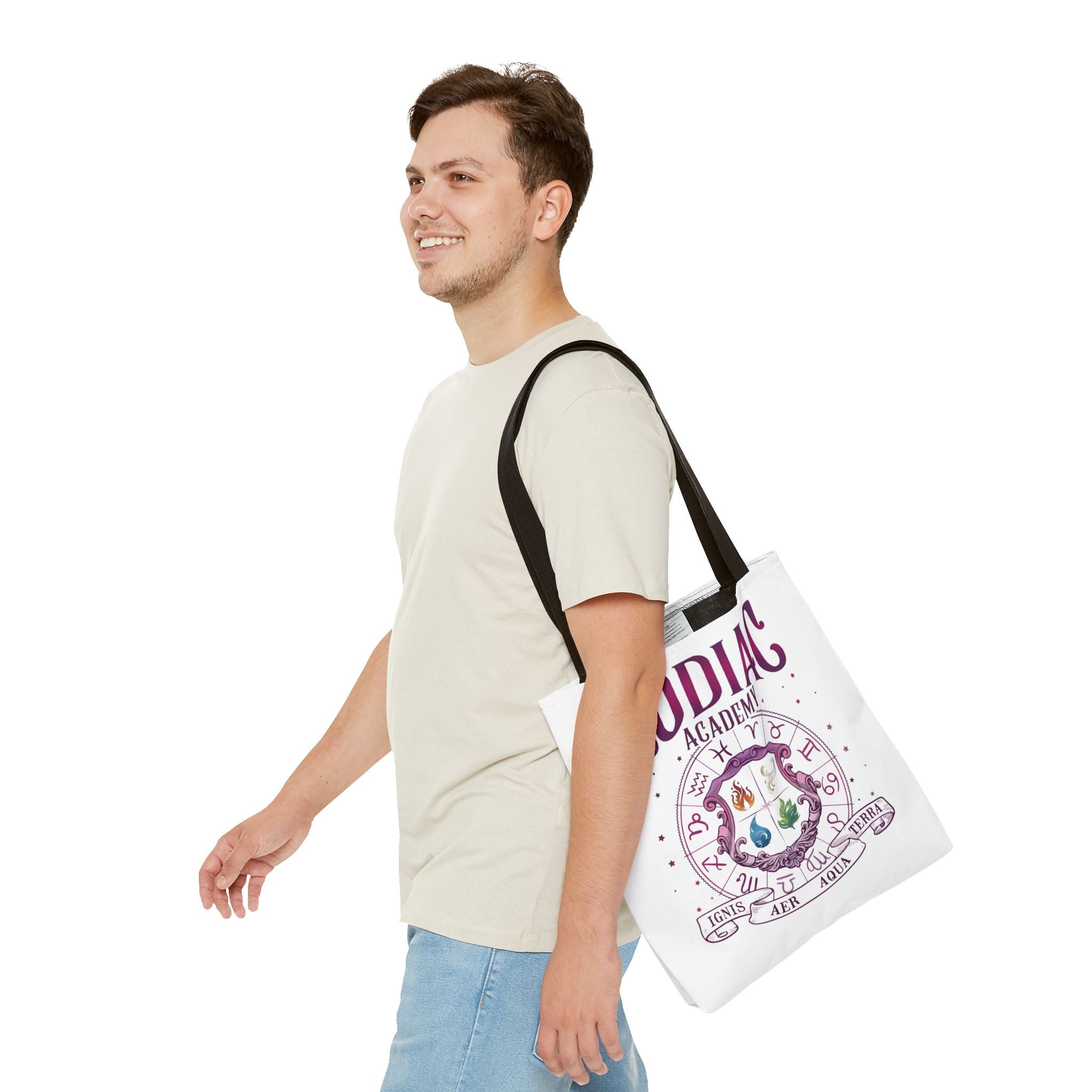 Zodiac Academy Tote Bag | Fantasy Book Lover Bag | Astrology Element Symbols