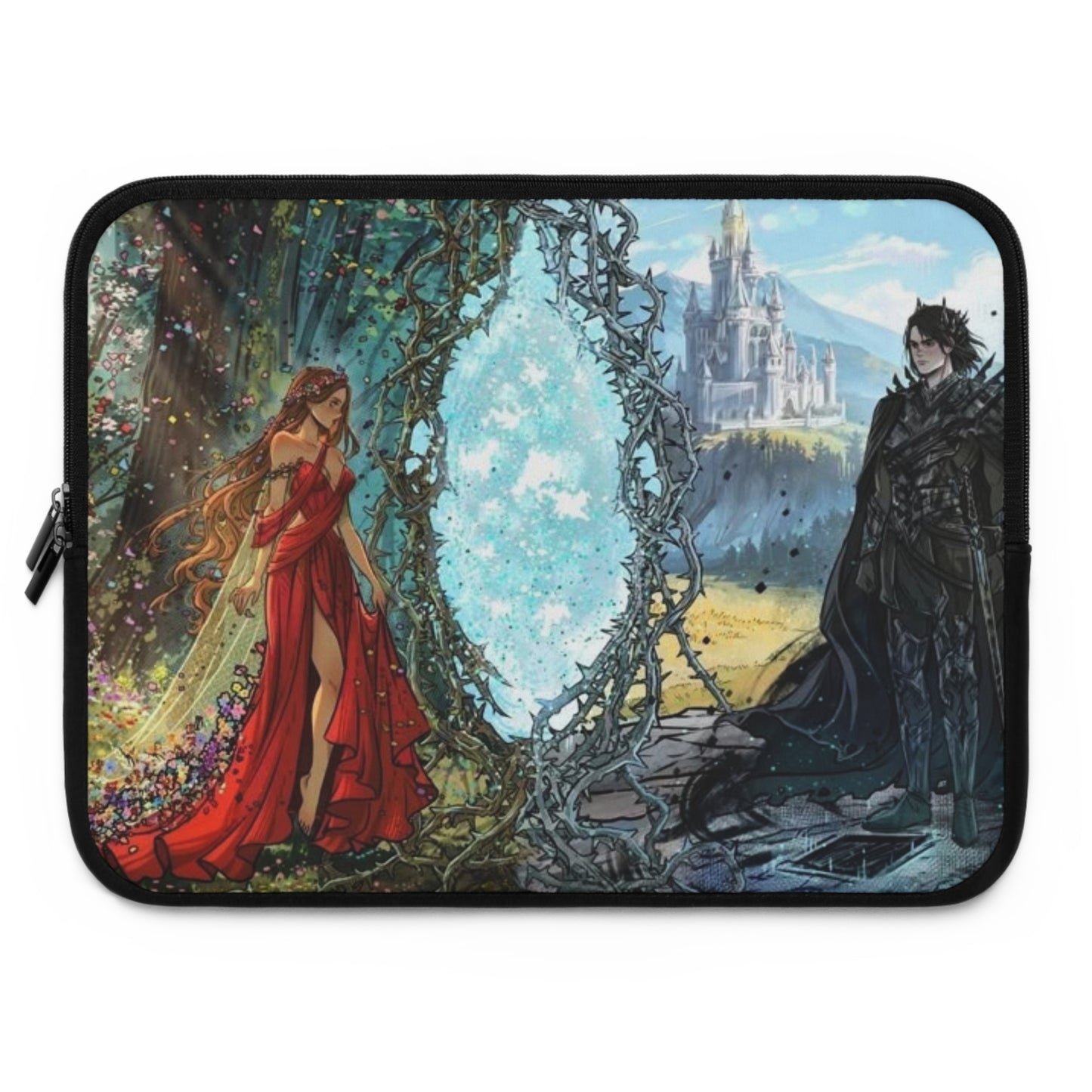 Lightlark Fantasy Laptop Sleeve | Isla & Grim | Enchanted Forest and Castle Design