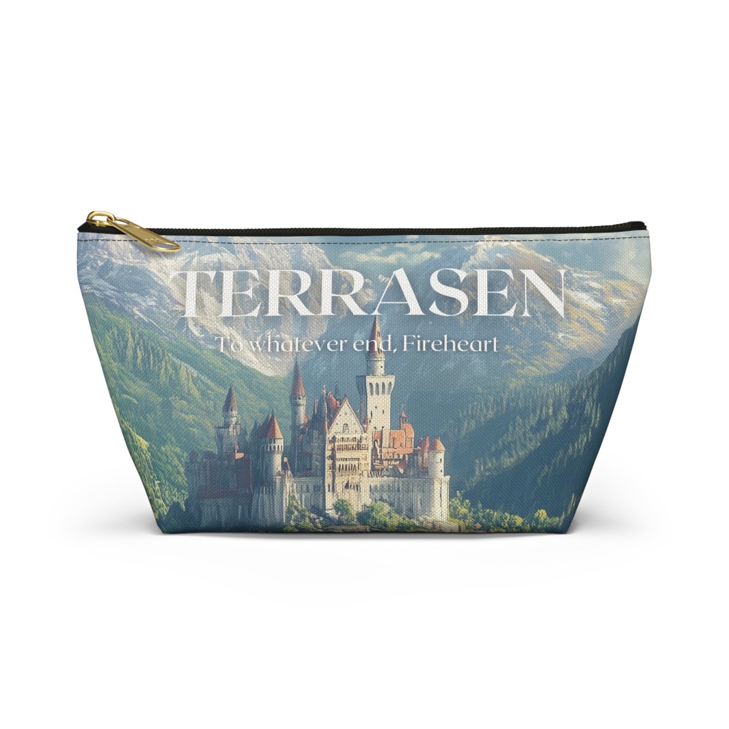 Terrasen Castle Cosmetic Bag | Throne of Glass Inspired Makeup Pouch | Fireheart Quote Bookish Gift