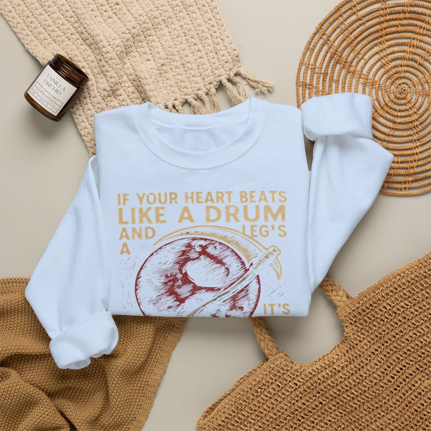 Red Rising "If Your Heart Beats Like a Drum" Sweatshirt | Reaper Quote Crewneck | Sci-Fi Fantasy Book Lover Gift | Howler Inspired Pullover