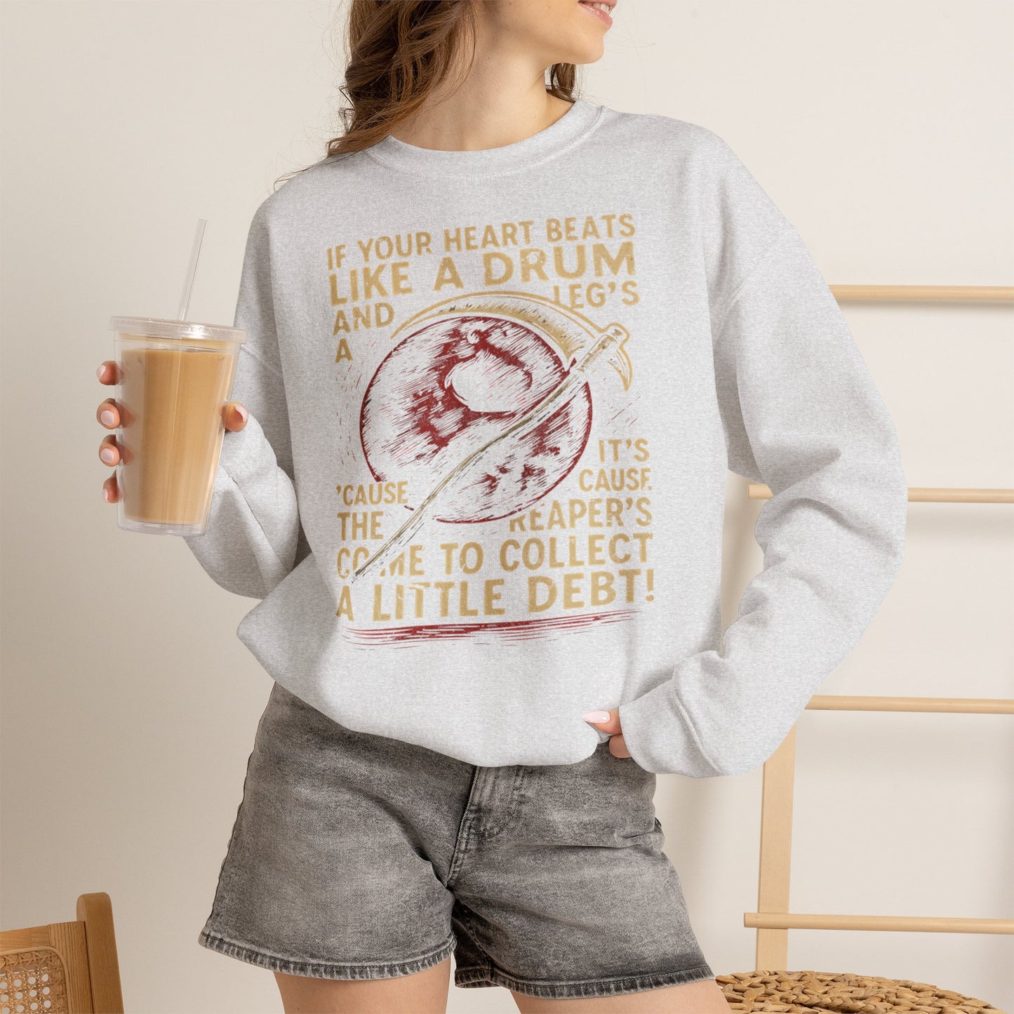 Red Rising "If Your Heart Beats Like a Drum" Sweatshirt | Reaper Quote Crewneck | Sci-Fi Fantasy Book Lover Gift | Howler Inspired Pullover