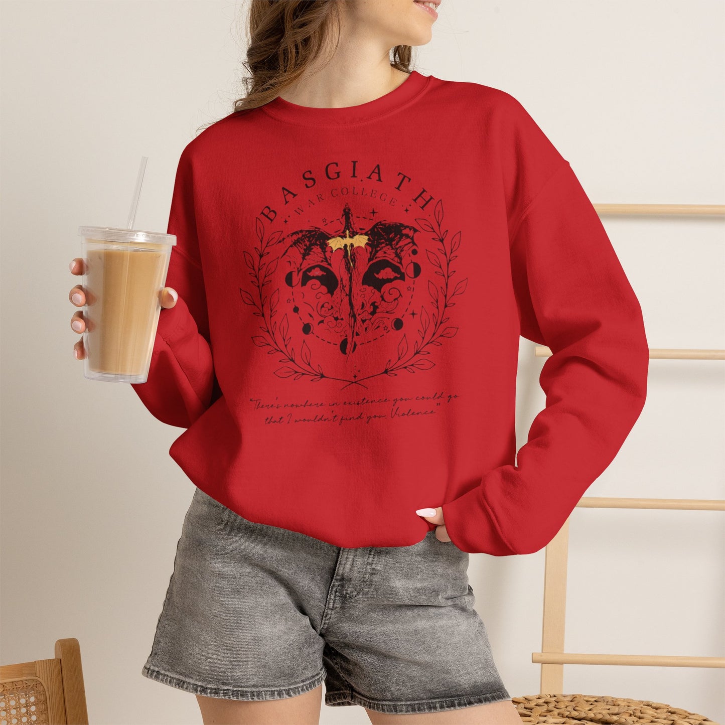 Basgiath War College Sweatshirt | Fourth Wing Inspired Crewneck | Dragon Rider Fantasy Sweatshirt | Romantasy Book Lover Gift | Violet Sorrengail Fan