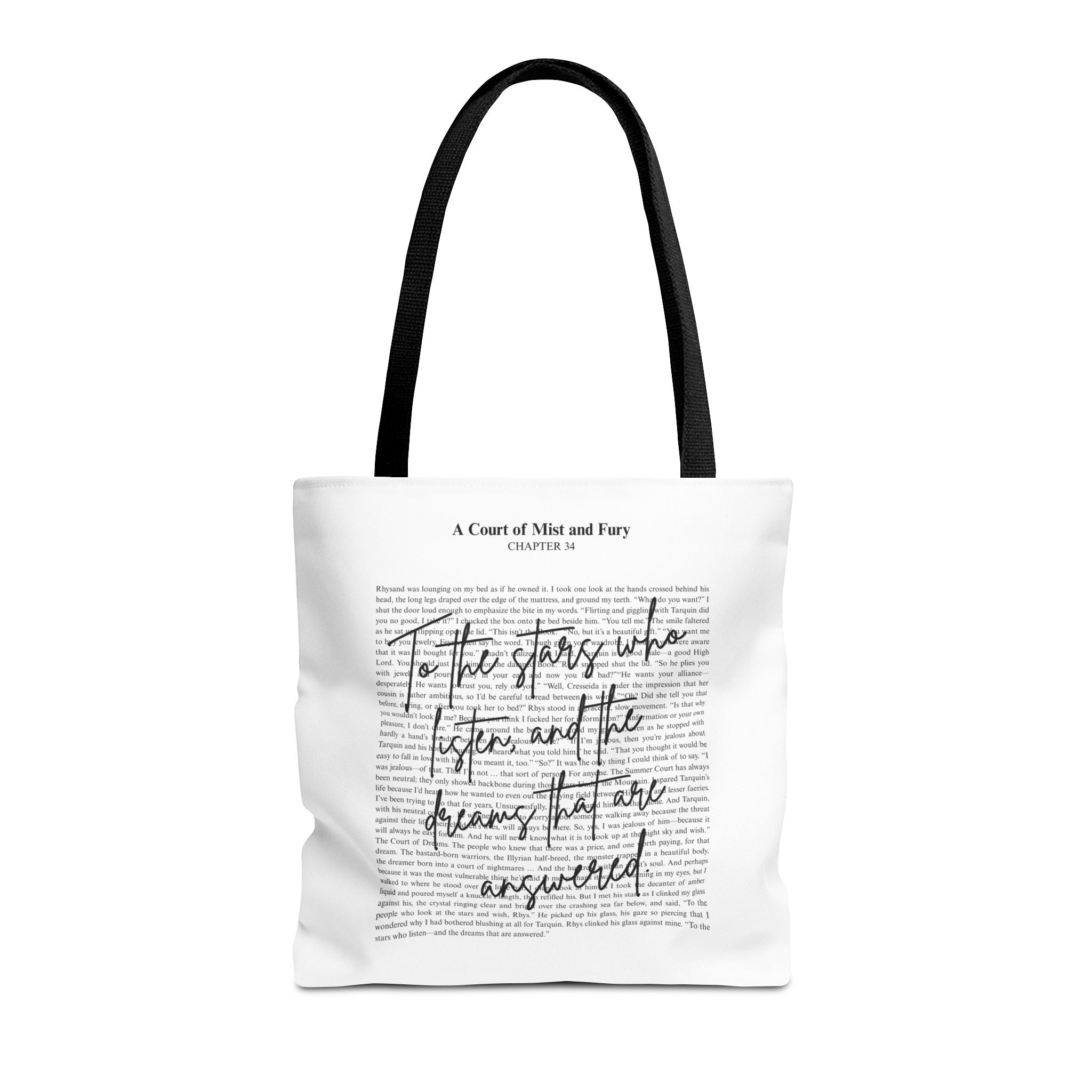 ACOTAR Tote Bag | A Court of Mist and Fury Quote | To the Stars Who Listen Book Lover Gift