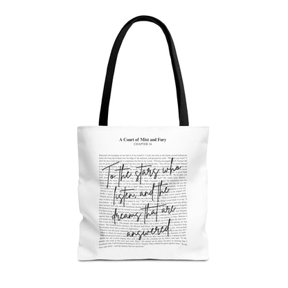 ACOTAR Tote Bag | A Court of Mist and Fury Quote | To the Stars Who Listen Book Lover Gift