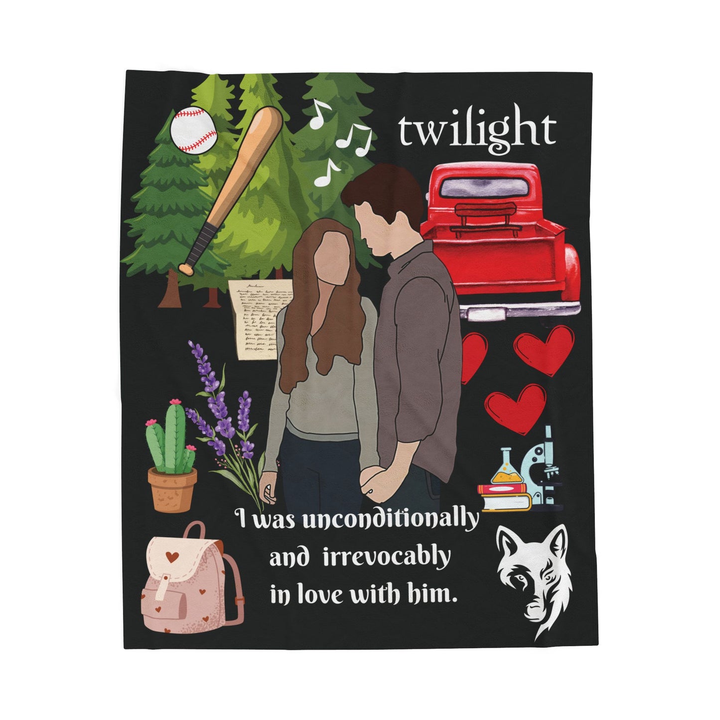 Twilight Romance Blanket | Bella & Edward Quote Cozy Throw for Book Fans