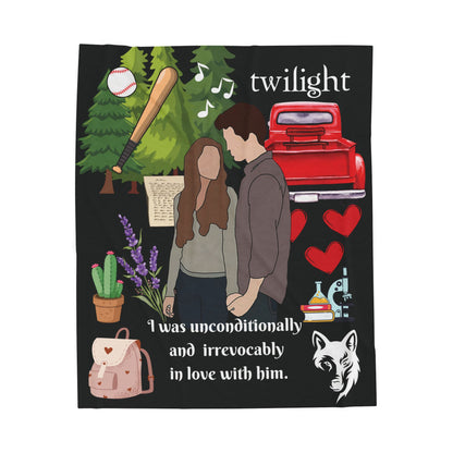 Twilight Romance Blanket | Bella & Edward Quote Cozy Throw for Book Fans