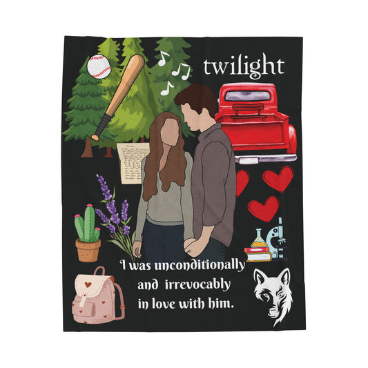 Twilight Romance Blanket | Bella & Edward Quote Cozy Throw for Book Fans