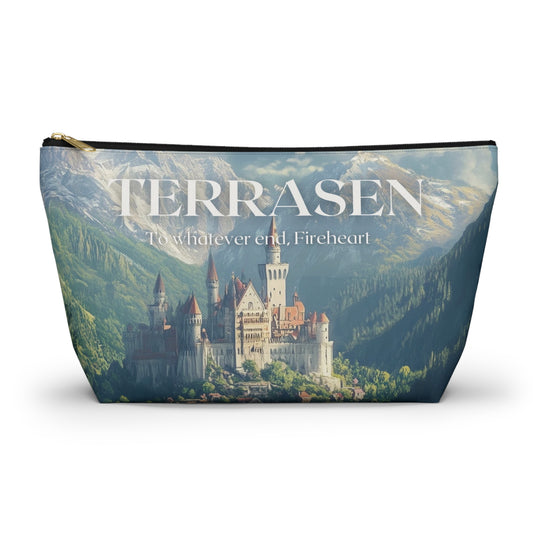 Terrasen Castle Cosmetic Bag | Throne of Glass Inspired Makeup Pouch | Fireheart Quote Bookish Gift