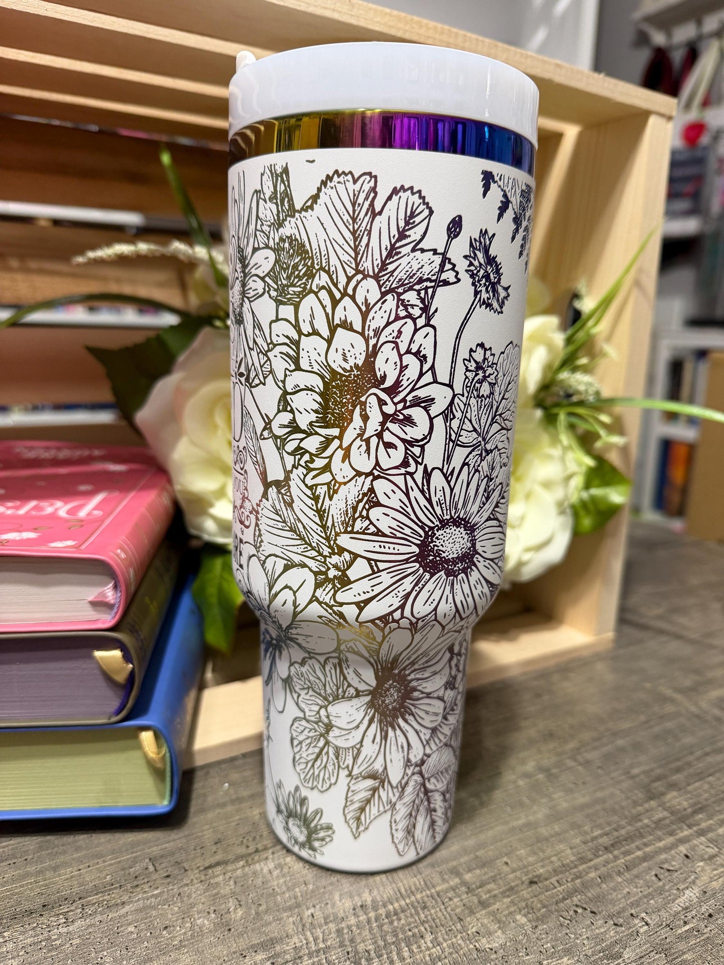 Jeremiah 29:11 40oz Tumbler with Handle | Christian Floral Stanley Style Cup | Faith Scripture Travel Mug | Bible Verse Gift for Women