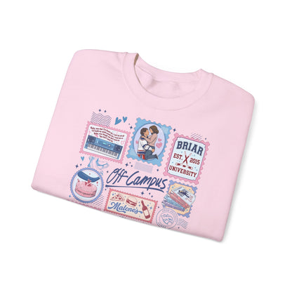 Off Campus Stamps Sweatshirt | Hockey Romance Crewneck | Briar University Inspired Sweatshirt | Bookish Romance Gift | Cozy Reader Pullover