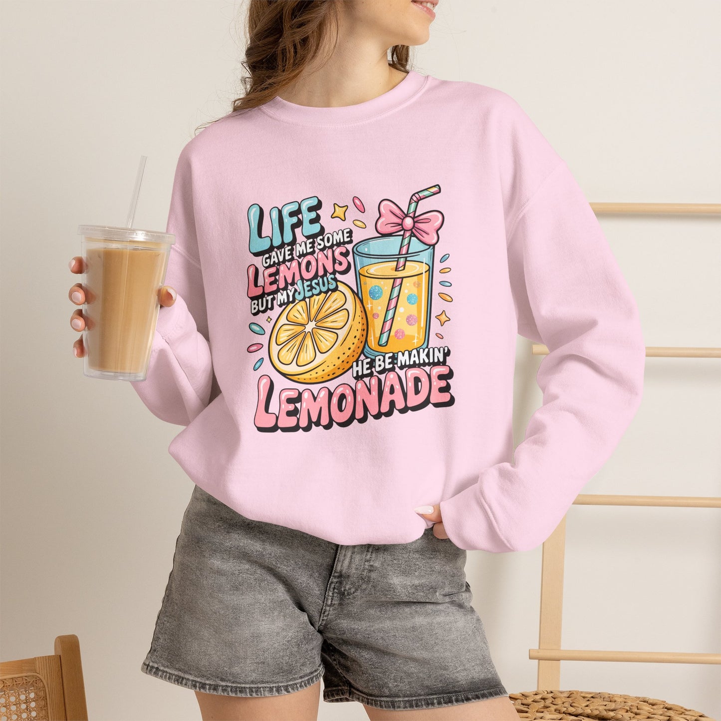 Life Gave Me Lemons But My Jesus He Be Makin' Lemonade Sweatshirt | Christian Sweatshirt | Forrest Frank Inspired Crewneck | Faith Graphic Pullover | Cute Christian Gift