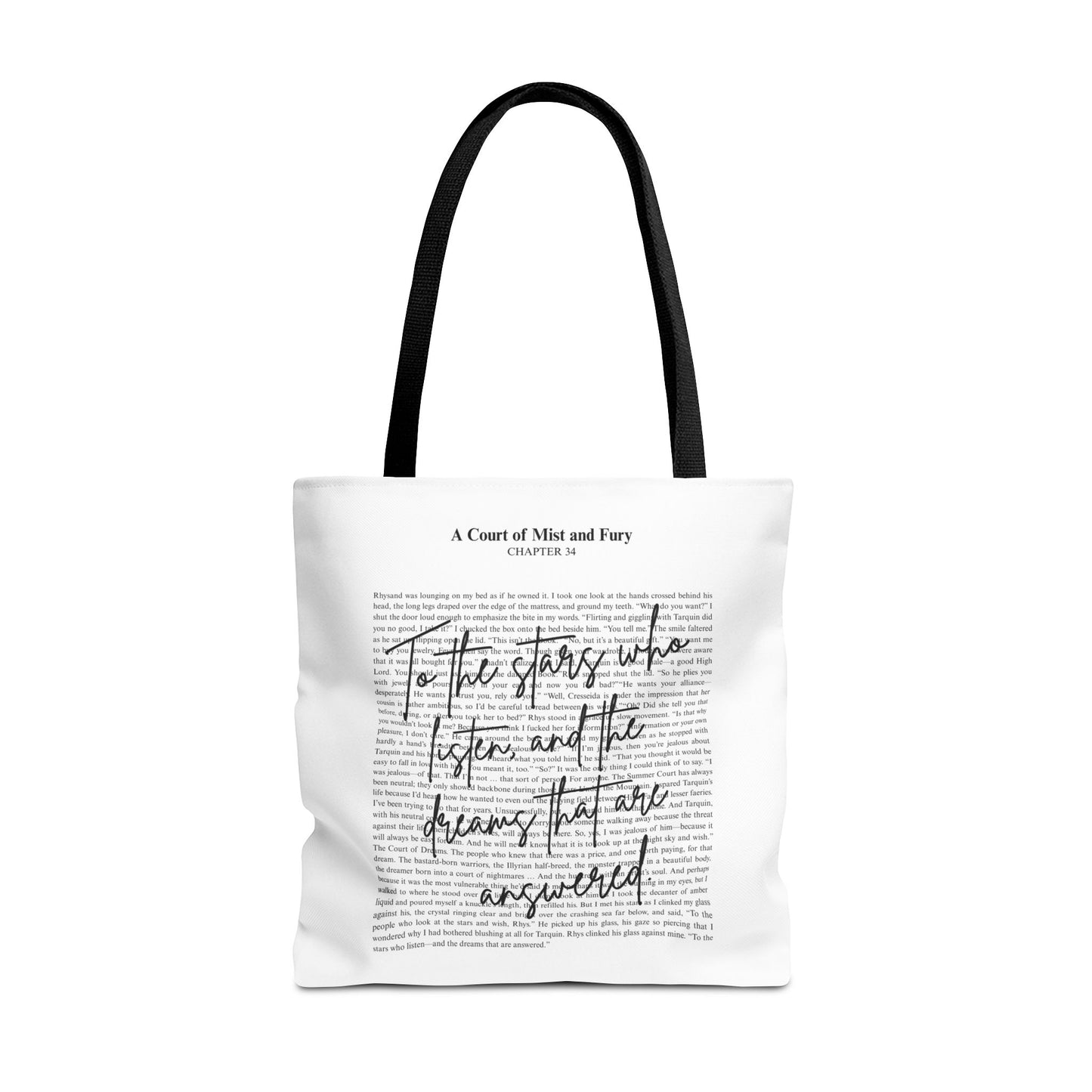 ACOTAR Tote Bag | A Court of Mist and Fury Quote | To the Stars Who Listen Book Lover Gift