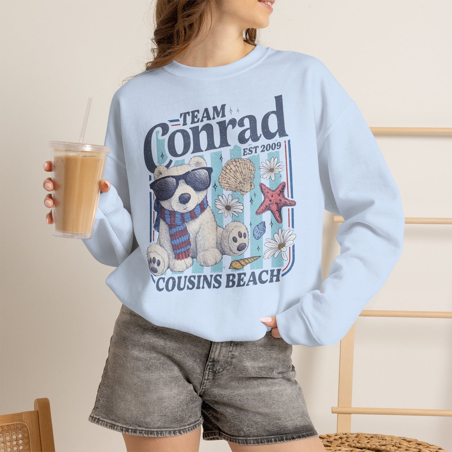 Team Conrad Sweatshirt | Cousins Beach Retro Sweatshirt | Summer I Turned Pretty Inspired Crewneck | Beach Romance Bookish Gift
