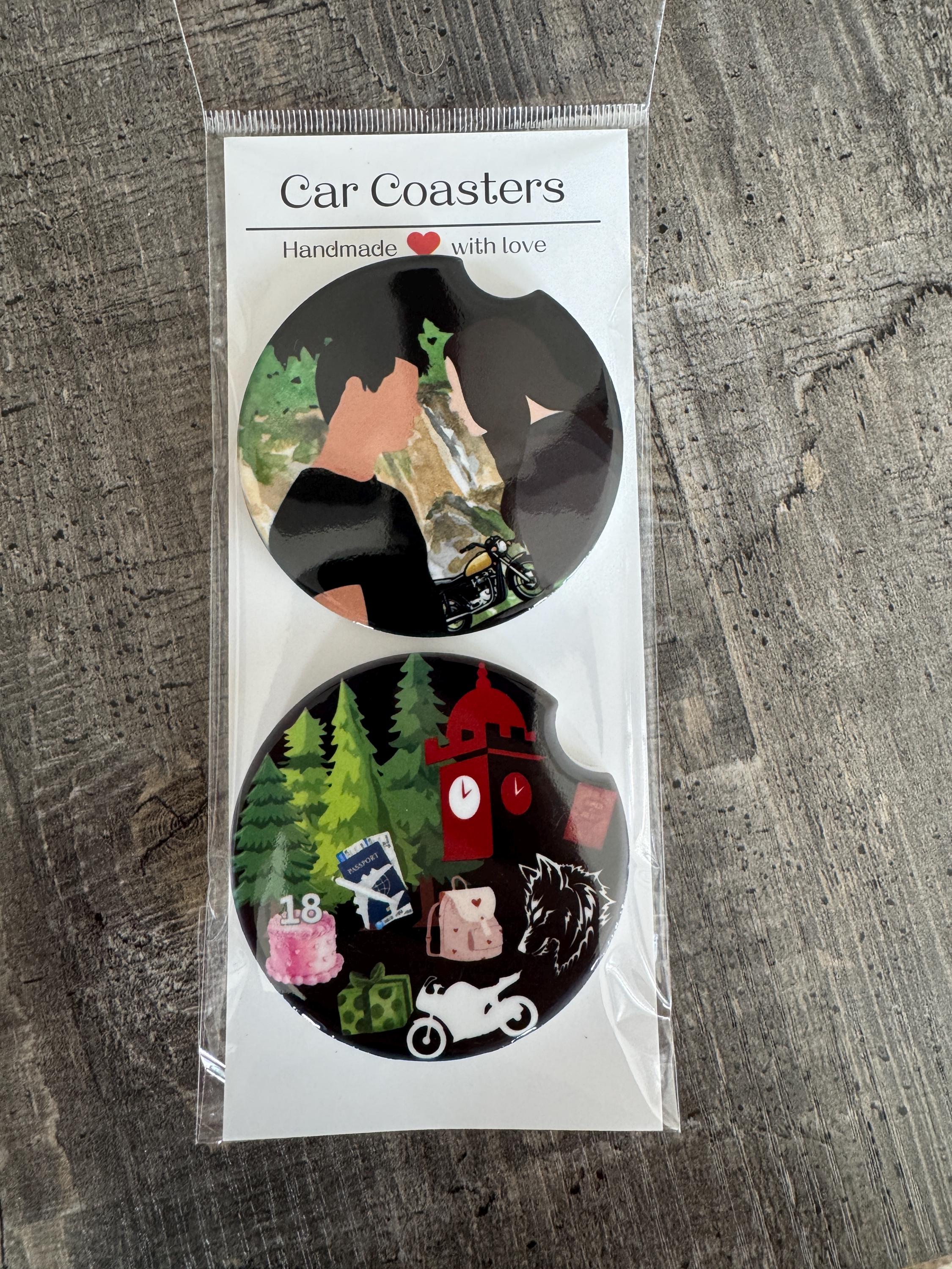 Twilight-Inspired Car Coasters | Bella & Edward Forest Scenes | Bookish Gift for Vampire Romance Fans
