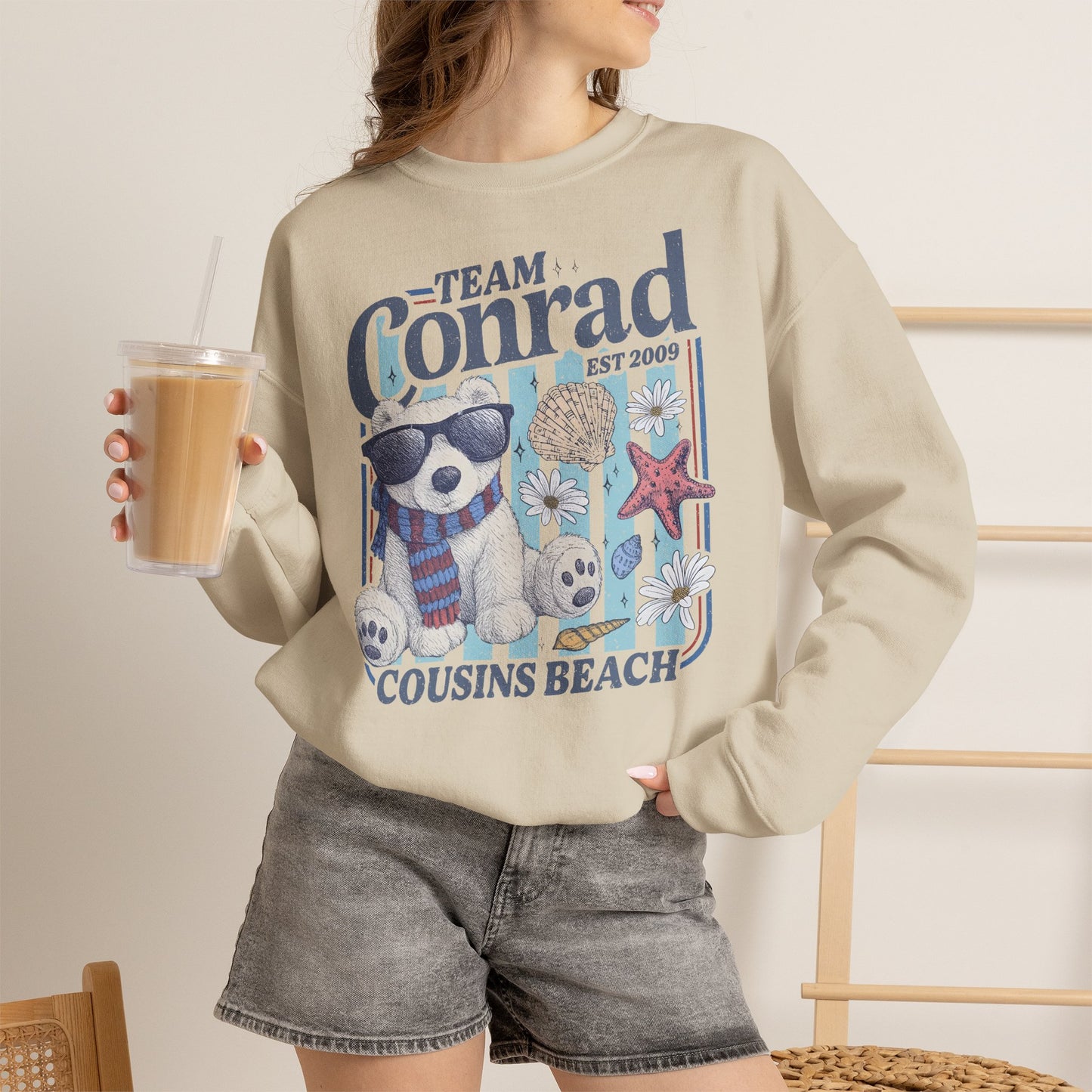 Team Conrad Sweatshirt | Cousins Beach Retro Sweatshirt | Summer I Turned Pretty Inspired Crewneck | Beach Romance Bookish Gift