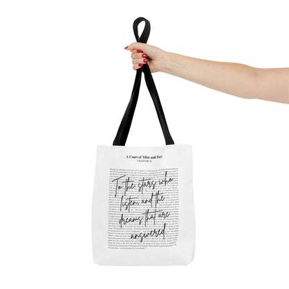 ACOTAR Tote Bag | A Court of Mist and Fury Quote | To the Stars Who Listen Book Lover Gift