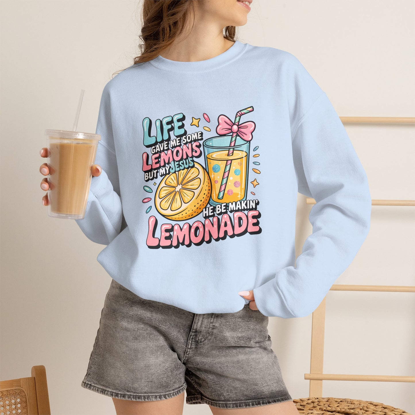 Life Gave Me Lemons But My Jesus He Be Makin' Lemonade Sweatshirt | Christian Sweatshirt | Forrest Frank Inspired Crewneck | Faith Graphic Pullover | Cute Christian Gift