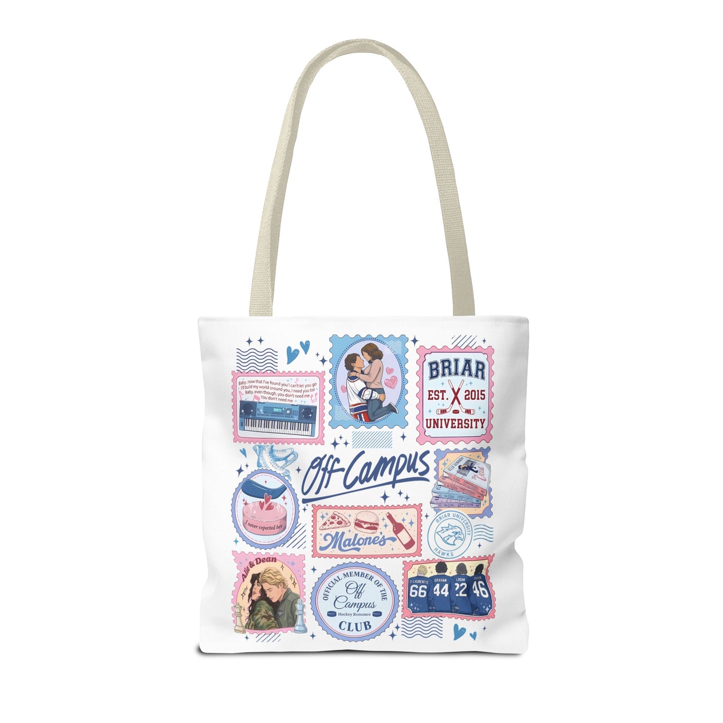 Off Campus Inspired Tote Bag | Hockey Romance Book Lover Tote | Briar U Fan Gift | College Romance Reader Bag | Bookish Market Tote