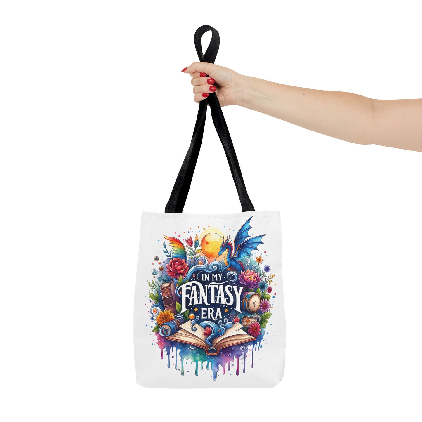 In My Fantasy Era | Colorful Dragon & Book Lover Tote Bag