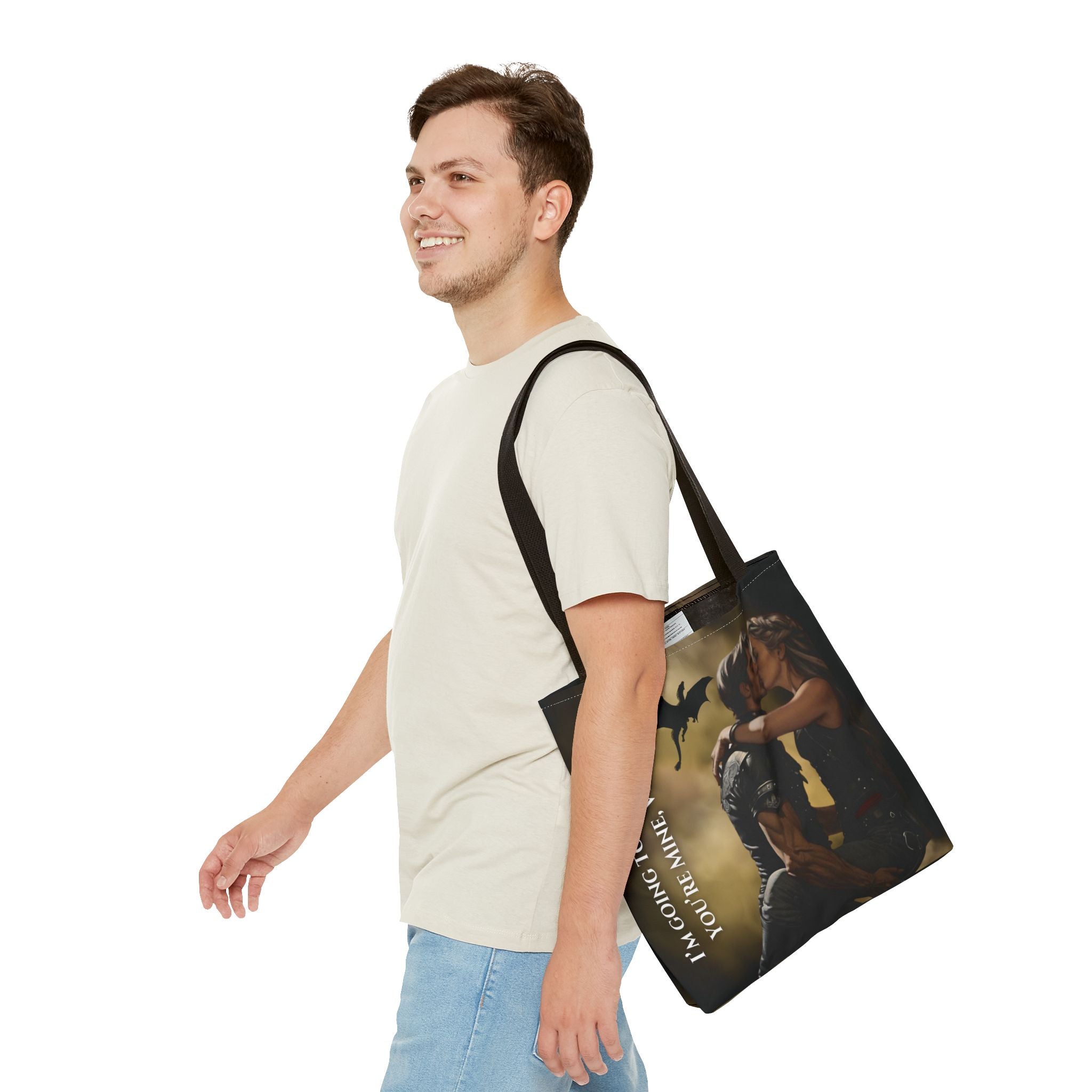 Violet & Xaden Fourth Wing Tote | Fantasy Romance Dragon Quote Bag