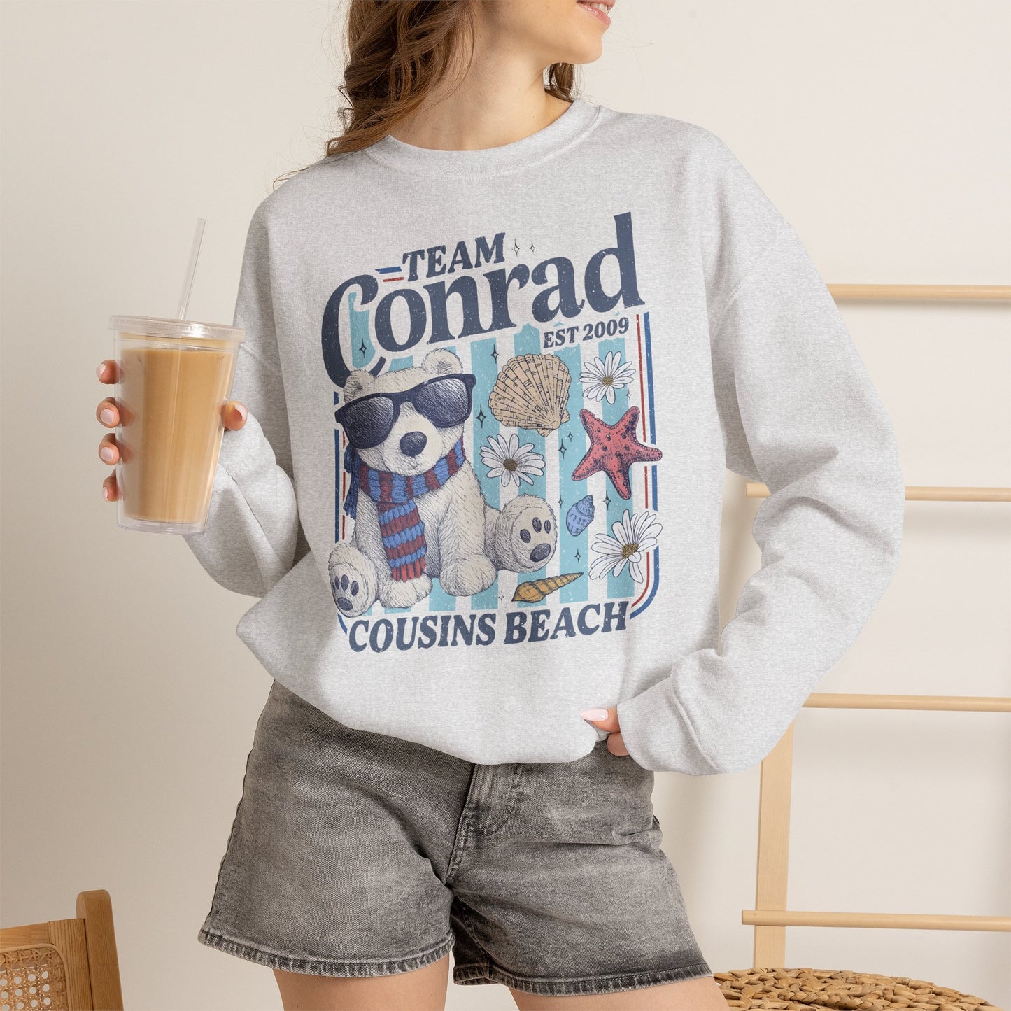 Team Conrad Sweatshirt | Cousins Beach Retro Sweatshirt | Summer I Turned Pretty Inspired Crewneck | Beach Romance Bookish Gift