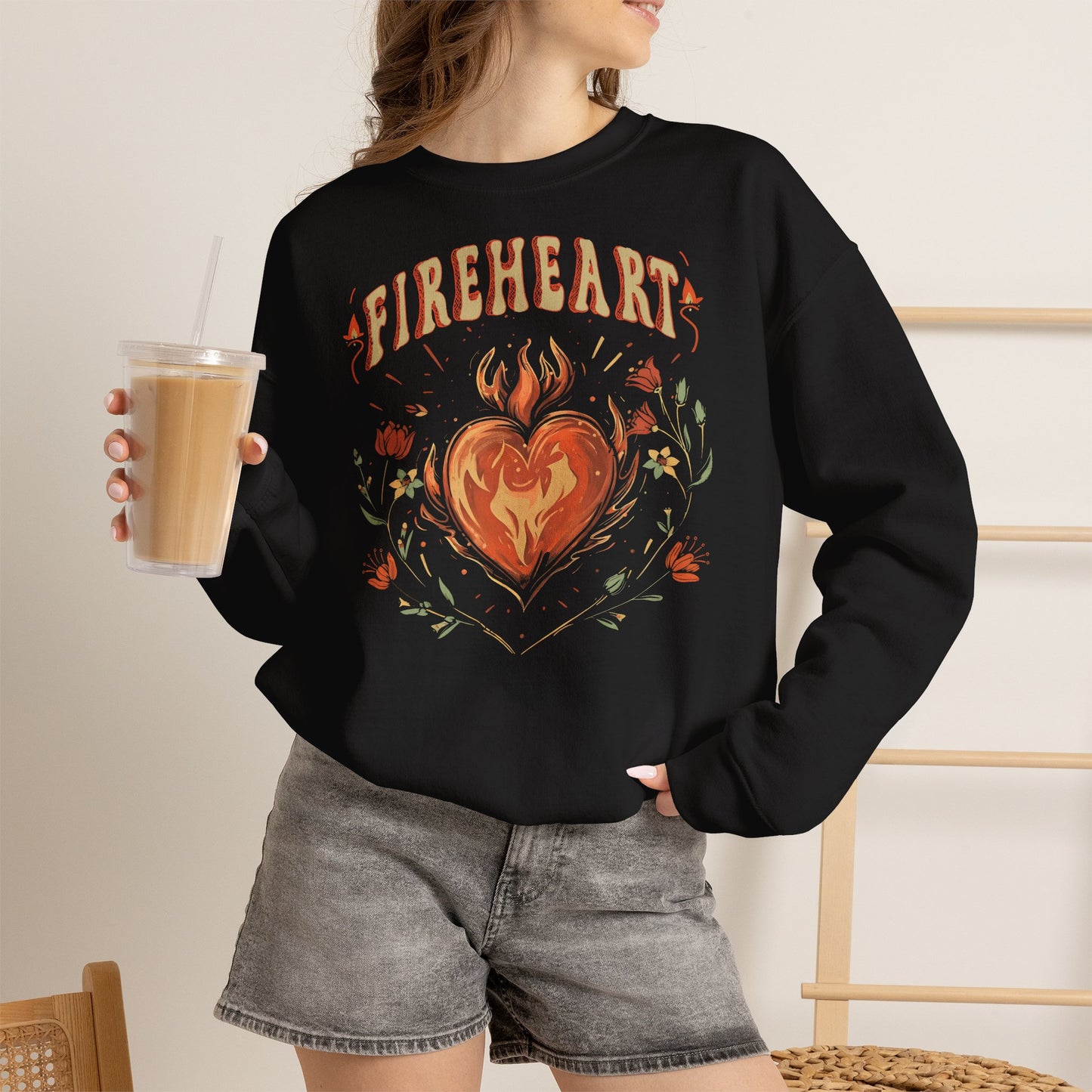 Fireheart Sweatshirt | Throne of Glass Inspired Crewneck | Fantasy Bookish Gift | Romantasy Reader Sweatshirt