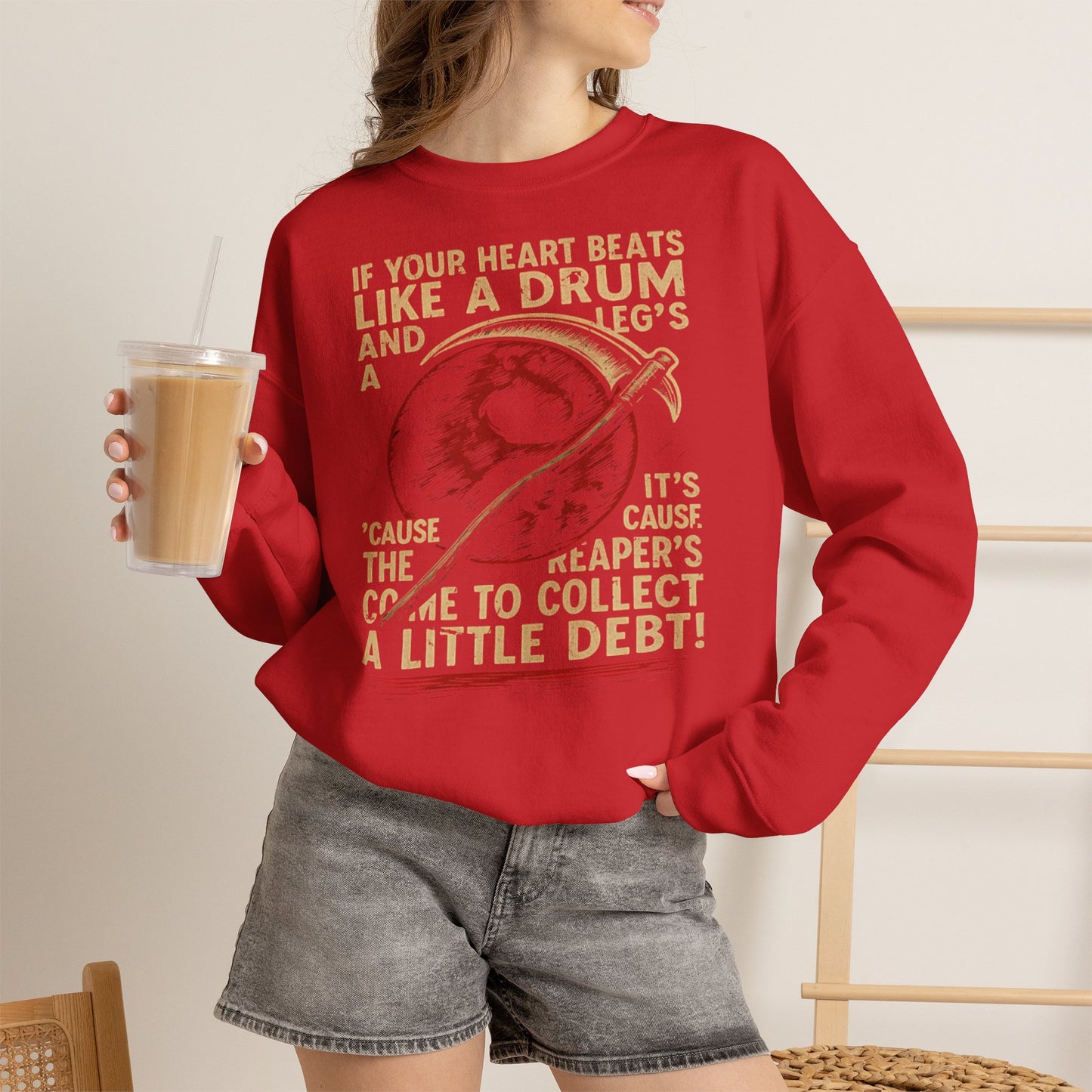 Red Rising "If Your Heart Beats Like a Drum" Sweatshirt | Reaper Quote Crewneck | Sci-Fi Fantasy Book Lover Gift | Howler Inspired Pullover