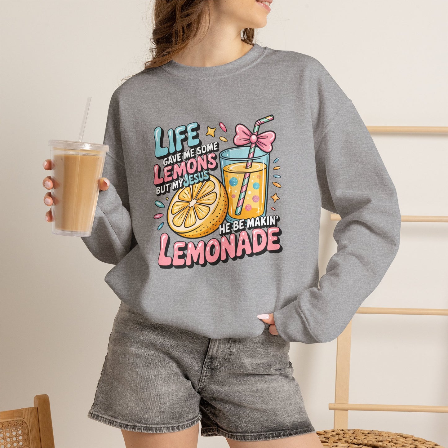 Life Gave Me Lemons But My Jesus He Be Makin' Lemonade Sweatshirt | Christian Sweatshirt | Forrest Frank Inspired Crewneck | Faith Graphic Pullover | Cute Christian Gift