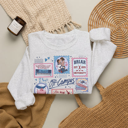 Off Campus Stamps Sweatshirt | Hockey Romance Crewneck | Briar University Inspired Sweatshirt | Bookish Romance Gift | Cozy Reader Pullover