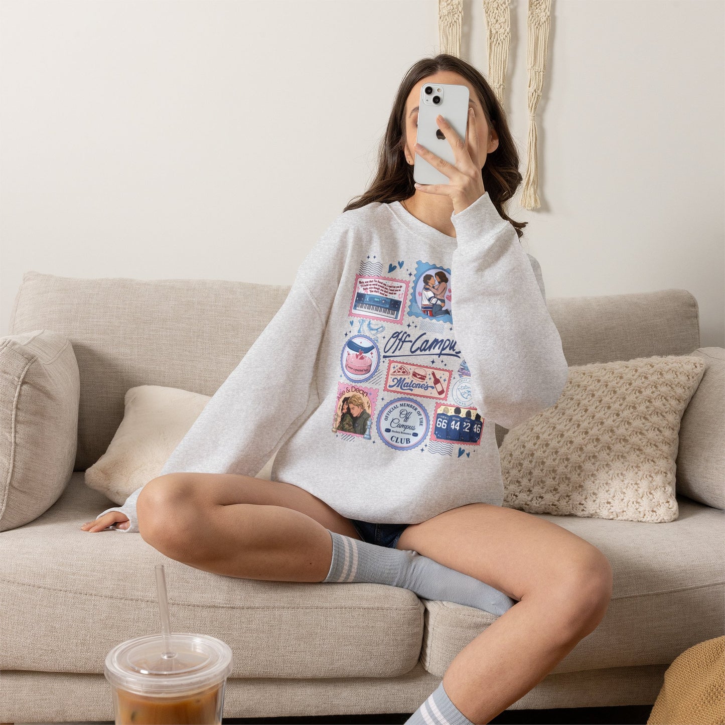 Off Campus Stamps Sweatshirt | Hockey Romance Crewneck | Briar University Inspired Sweatshirt | Bookish Romance Gift | Cozy Reader Pullover