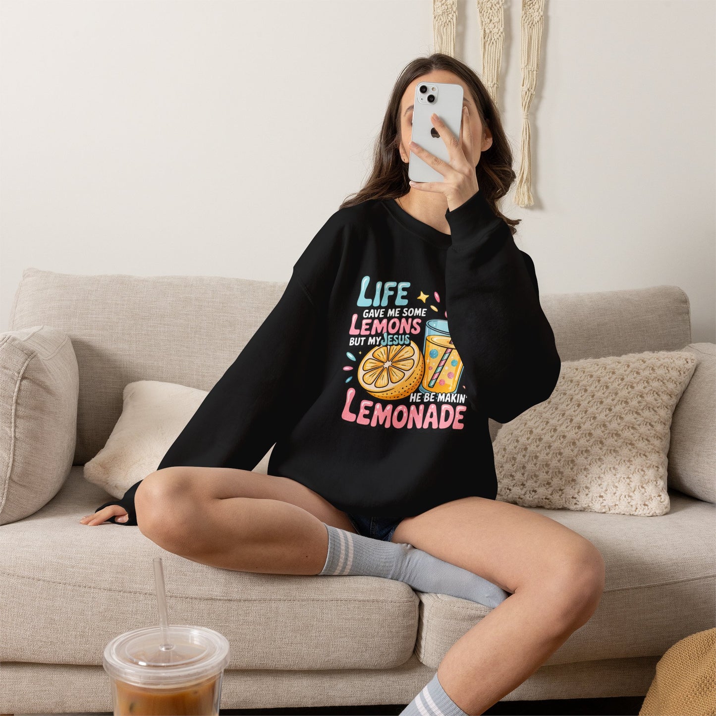 Life Gave Me Lemons But My Jesus He Be Makin' Lemonade Sweatshirt | Christian Sweatshirt | Forrest Frank Inspired Crewneck | Faith Graphic Pullover | Cute Christian Gift