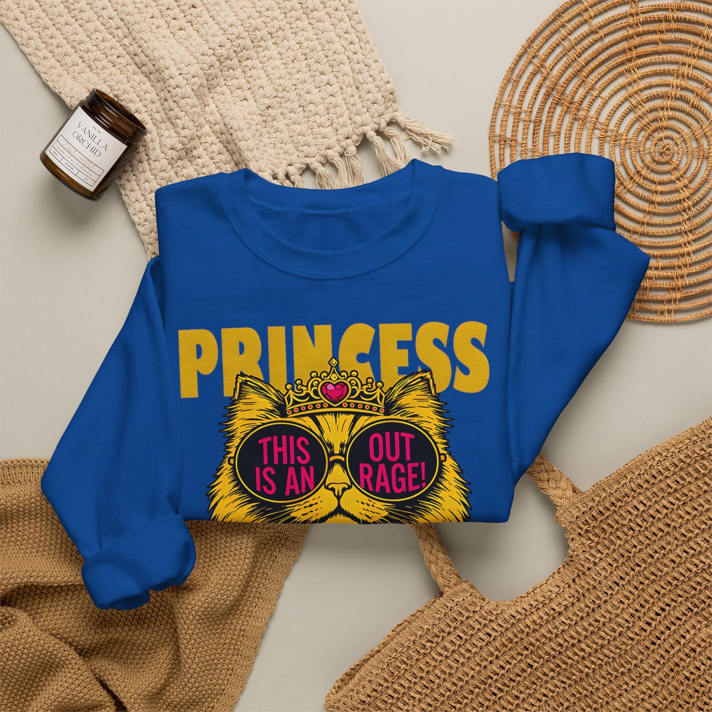 Princess Donut "This Is an Outrage!" Sweatshirt | Dungeon Crawler Carl Inspired Crewneck | Princess Donut Fan Gift | Funny Cat Sweatshirt