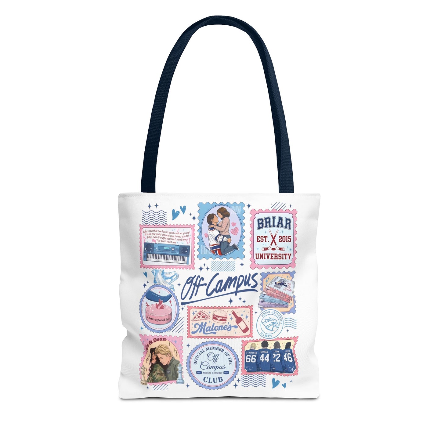 Off Campus Inspired Tote Bag | Hockey Romance Book Lover Tote | Briar U Fan Gift | College Romance Reader Bag | Bookish Market Tote